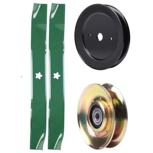 UDC Parts Mower Kit / Pulley 127783 + Pulley 129861 + 2 Pack Blades 134149 / Fits Husqvarna LT125 LT130 LT140 LT150 LT152 LT16542 LT18542 LTH120 LTH125 LTH130 LTH1342 LTH140 LTH145 LTH152 LTH1542 MOWER PARTS - UDC Parts Mower Kit / Pulley 127783 + Pulley 129861 + 2 Pack Blades 134149 / Fits Husqvarna LT125 LT130 LT140 LT150 LT152 LT16542 LT18542 LTH120 LTH125 LTH130 LTH1342 LTH140 LTH145 LTH152 LTH1542