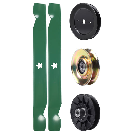 UDC Parts Mower Kit / Pulley 127783 + Pulley 129861 + Pulley 532194326 + 2 Pack Blades 138971 / Fits Husqvarna LT152 MOWER PARTS - UDC Parts Mower Kit / Pulley 127783 + Pulley 129861 + Pulley 532194326 + 2 Pack Blades 138971 / Fits Husqvarna LT152