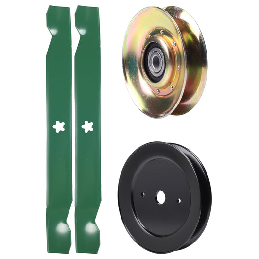 UDC Parts Mower Kit / Pulley 127783 + Pulley 129861 + 2 Pack Blades 138971 / Fits Husqvarna LT125 LT130 LT140 LT150 LT152 LT16542 LT18542 LTH120 LTH125 LTH130 LTH1342 LTH140 LTH145 LTH152 LTH1542 MOWER PARTS - UDC Parts Mower Kit / Pulley 127783 + Pulley 129861 + 2 Pack Blades 138971 / Fits Husqvarna LT125 LT130 LT140 LT150 LT152 LT16542 LT18542 LTH120 LTH125 LTH130 LTH1342 LTH140 LTH145 LTH152 LTH1542