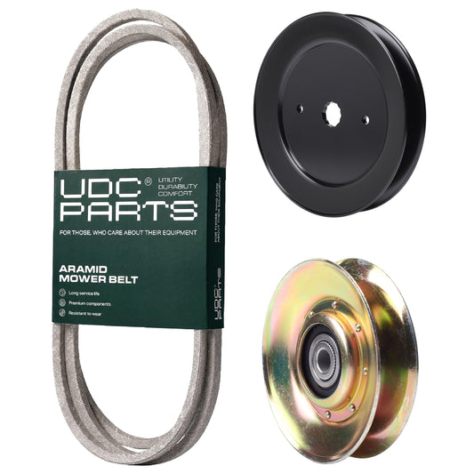 UDC Parts Mower Kit / Belt 194346 + Pulley 127783 + Pulley 129861 / Fits Poulan PO15542LT MOWER PARTS - UDC Parts Mower Kit / Belt 194346 + Pulley 127783 + Pulley 129861 / Fits Poulan PO15542LT
