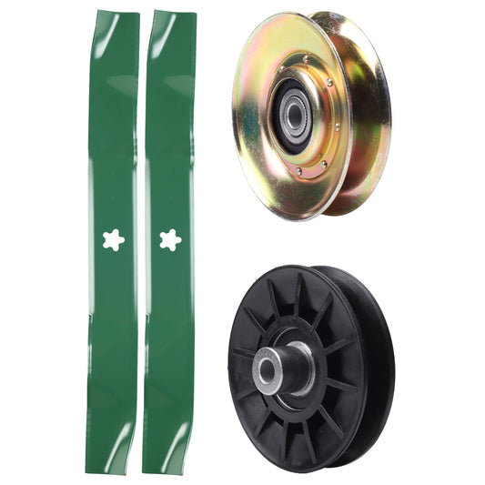 UDC Parts Mower Kit / Pulley 127783 + Pulley 532194326 + 2 Pack Blades 134149 / Fits Husqvarna LT152 MOWER PARTS - UDC Parts Mower Kit / Pulley 127783 + Pulley 532194326 + 2 Pack Blades 134149 / Fits Husqvarna LT152