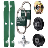 UDC Parts Mower Kit / Belt 138255 + Belt 194346 + Pulley 127783 + Pulley 532194326 + Pulley 532196104 + Spindle 532174356 + 2 Pack Blades 138497 / Fits Husqvarna LT1597 Bulk Lawn Mower Blades -  UDC Parts Mower Kit / Belt 138255 + Belt 194346 + Pulley 127783 + Pulley 532194326 + Pulley 532196104 + Spindle 532174356 + 2 Pack Blades 138497 / Fits Husqvarna LT1597