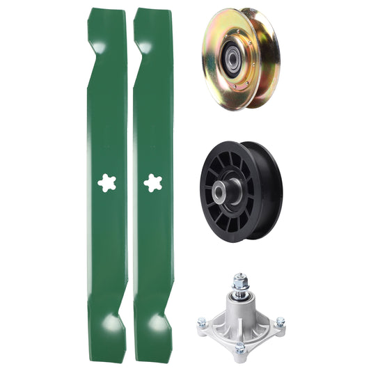 UDC Parts Mower Kit / Pulley 127783 + Pulley 532194327 + Spindle 532174356 + 2 Pack Blades 138497 / Fits Husqvarna LT1597 MOWER PARTS - UDC Parts Mower Kit / Pulley 127783 + Pulley 532194327 + Spindle 532174356 + 2 Pack Blades 138497 / Fits Husqvarna LT1597