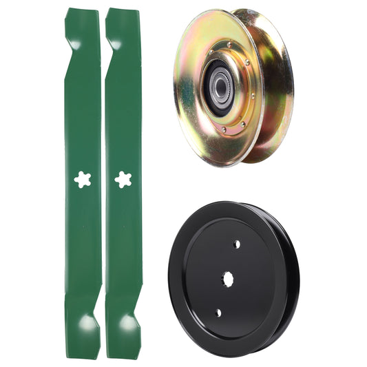 UDC Parts Mower Kit / Pulley 127783 + Pulley 195945 + 2 Pack Blades 138971 / Fits Poulan Pro PB19542LT PK20H42YT MOWER PARTS - UDC Parts Mower Kit / Pulley 127783 + Pulley 195945 + 2 Pack Blades 138971 / Fits Poulan Pro PB19542LT PK20H42YT