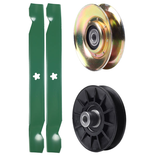 UDC Parts Mower Kit / Pulley 127783 + Pulley 532194326 + 2 Pack Blades 138971 / Fits Husqvarna LT152 MOWER PARTS - UDC Parts Mower Kit / Pulley 127783 + Pulley 532194326 + 2 Pack Blades 138971 / Fits Husqvarna LT152