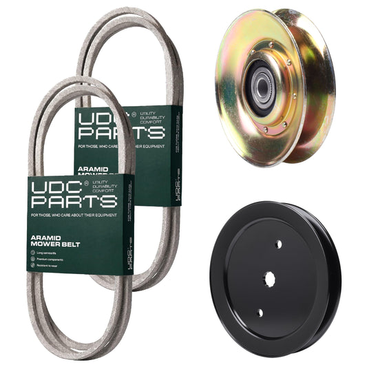UDC Parts Mower Kit / Belt 138255 + Belt 144959 + Pulley 127783 + Pulley 195945 / Fits Poulan Pro PB19542LT MOWER PARTS - UDC Parts Mower Kit / Belt 138255 + Belt 144959 + Pulley 127783 + Pulley 195945 / Fits Poulan Pro PB19542LT
