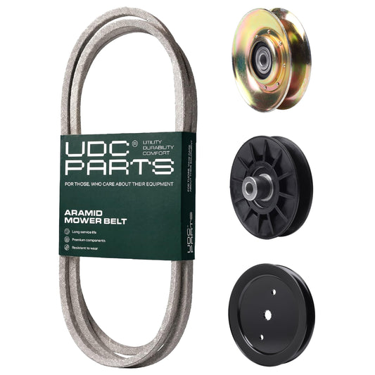UDC Parts Mower Kit / Belt 405143 + Pulley 127783 + Pulley 195945 + Pulley 532194326 / Fits Husqvarna TS146X MOWER PARTS - UDC Parts Mower Kit / Belt 405143 + Pulley 127783 + Pulley 195945 + Pulley 532194326 / Fits Husqvarna TS146X