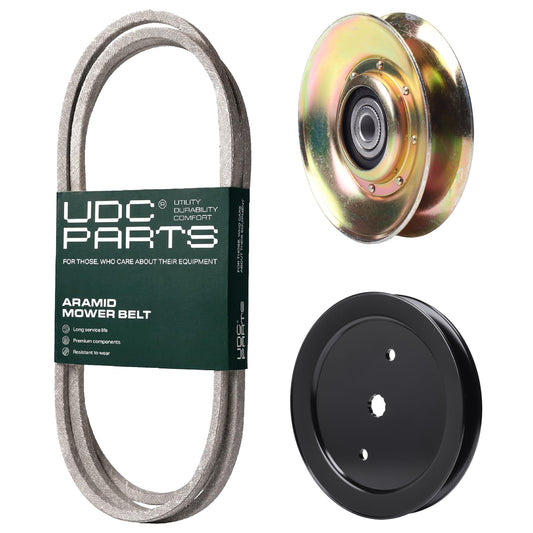 UDC Parts Mower Kit / Belt 197253 + Pulley 127783 + Pulley 195945 / Fits Poulan Pro PB19542LT PK20H42YT MOWER PARTS - UDC Parts Mower Kit / Belt 197253 + Pulley 127783 + Pulley 195945 / Fits Poulan Pro PB19542LT PK20H42YT
