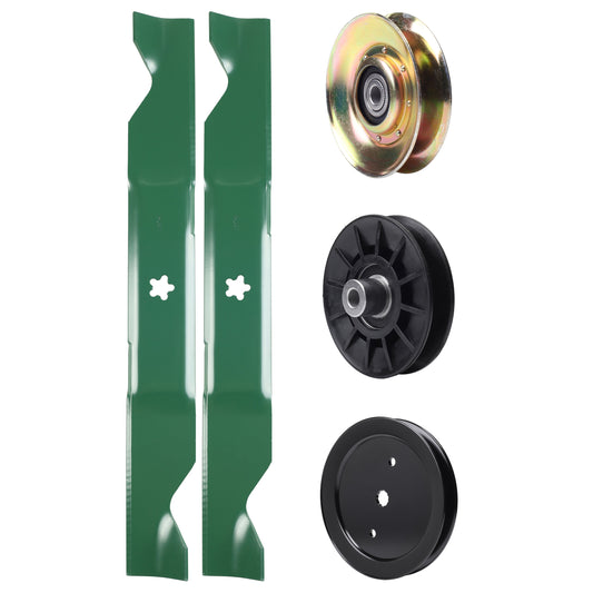 UDC Parts Mower Kit / Pulley 127783 + Pulley 195945 + Pulley 532194326 + 2 Pack Blades 405380 / Fits Husqvarna TS146X MOWER PARTS - UDC Parts Mower Kit / Pulley 127783 + Pulley 195945 + Pulley 532194326 + 2 Pack Blades 405380 / Fits Husqvarna TS146X