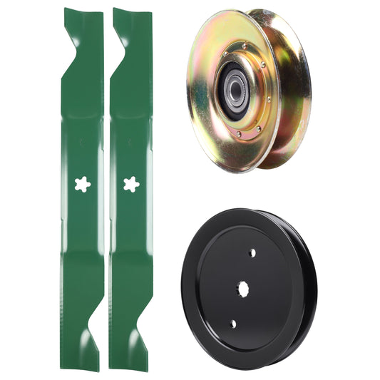 UDC Parts Mower Kit / Pulley 127783 + Pulley 195945 + 2 Pack Blades 405380 / Fits Husqvarna TS146X MOWER PARTS - UDC Parts Mower Kit / Pulley 127783 + Pulley 195945 + 2 Pack Blades 405380 / Fits Husqvarna TS146X