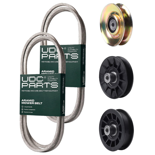 UDC Parts Mower Kit / Belt 130969 + Belt 138255 + Pulley 127783 + Pulley 532194326 + Pulley 532194327 / Fits Husqvarna LTH151 MOWER PARTS - UDC Parts Mower Kit / Belt 130969 + Belt 138255 + Pulley 127783 + Pulley 532194326 + Pulley 532194327 / Fits Husqvarna LTH151