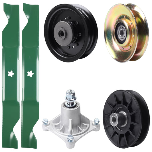 UDC Parts Mower Kit / Pulley 127783 + Pulley 532194326 + Pulley 532196104 + Spindle 532174356 + 2 Pack Blades 405380 / Fits Husqvarna LT1597 MOWER PARTS - UDC Parts Mower Kit / Pulley 127783 + Pulley 532194326 + Pulley 532196104 + Spindle 532174356 + 2 Pack Blades 405380 / Fits Husqvarna LT1597
