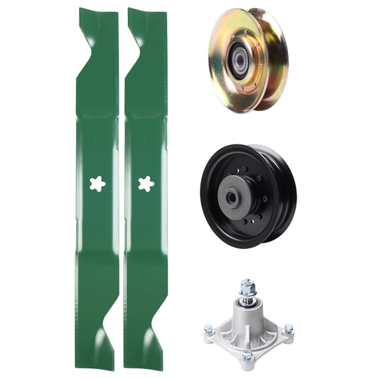 UDC Parts Mower Kit / Pulley 127783 + Pulley 532196104 + Spindle 532174356 + 2 Pack Blades 405380 / Fits Husqvarna LT1597 MOWER PARTS - UDC Parts Mower Kit / Pulley 127783 + Pulley 532196104 + Spindle 532174356 + 2 Pack Blades 405380 / Fits Husqvarna LT1597