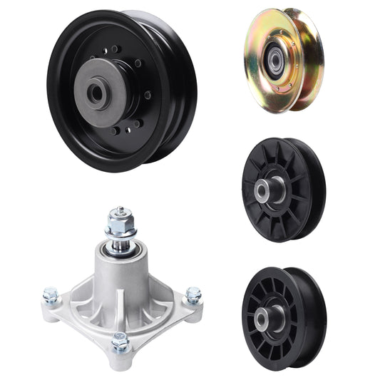 UDC Parts Mower Kit / Pulley 127783 + Pulley 532194326 + Pulley 532194327 + Pulley 532196104 + Spindle 532174356 / Fits Husqvarna LT1597 MOWER PARTS - UDC Parts Mower Kit / Pulley 127783 + Pulley 532194326 + Pulley 532194327 + Pulley 532196104 + Spindle 532174356 / Fits Husqvarna LT1597