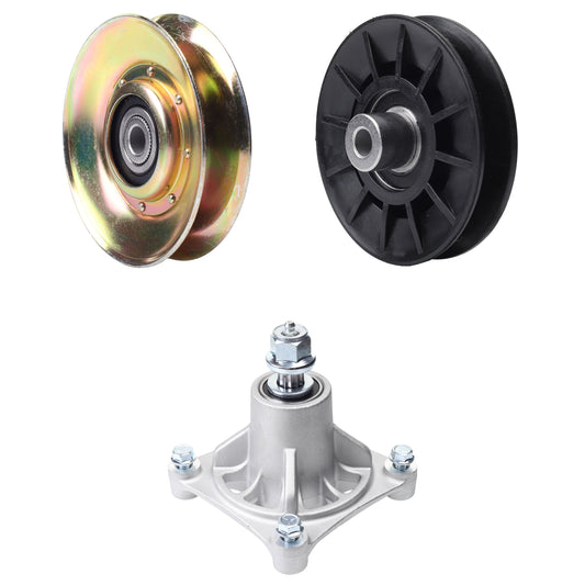 UDC Parts Mower Kit / Pulley 127783 + Pulley 532194326 + Spindle 532174356 / Fits Husqvarna LT1597 MOWER PARTS - UDC Parts Mower Kit / Pulley 127783 + Pulley 532194326 + Spindle 532174356 / Fits Husqvarna LT1597