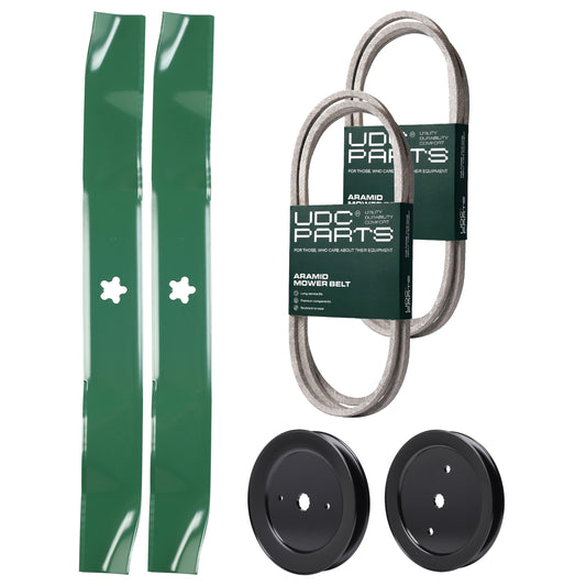 UDC Parts Mower Kit / Belt 138255 + Belt 144959 + Pulley 129861 + Pulley 195945 + 2 Pack Blades 134149 / Fits Ariens 42 MOWER PARTS - UDC Parts Mower Kit / Belt 138255 + Belt 144959 + Pulley 129861 + Pulley 195945 + 2 Pack Blades 134149 / Fits Ariens 42
