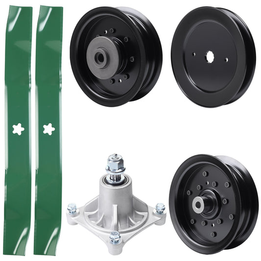 UDC Parts Mower Kit / Pulley 129861 + Pulley 532196106 + Pulley 532196104 + Spindle 532174356 + 2 Pack Blades 134149 / Fits Husqvarna RZ4619 RZ4620 RZ5422 RZ5424 MOWER PARTS - UDC Parts Mower Kit / Pulley 129861 + Pulley 532196106 + Pulley 532196104 + Spindle 532174356 + 2 Pack Blades 134149 / Fits Husqvarna RZ4619 RZ4620 RZ5422 RZ5424