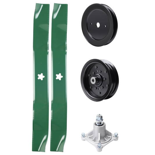 UDC Parts Mower Kit / Pulley 129861 + Pulley 532196106 + Spindle 532174356 + 2 Pack Blades 134149 / Fits Husqvarna RZ4219 RZ4619 RZ4620 RZ5422 RZ5424 MOWER PARTS - UDC Parts Mower Kit / Pulley 129861 + Pulley 532196106 + Spindle 532174356 + 2 Pack Blades 134149 / Fits Husqvarna RZ4219 RZ4619 RZ4620 RZ5422 RZ5424