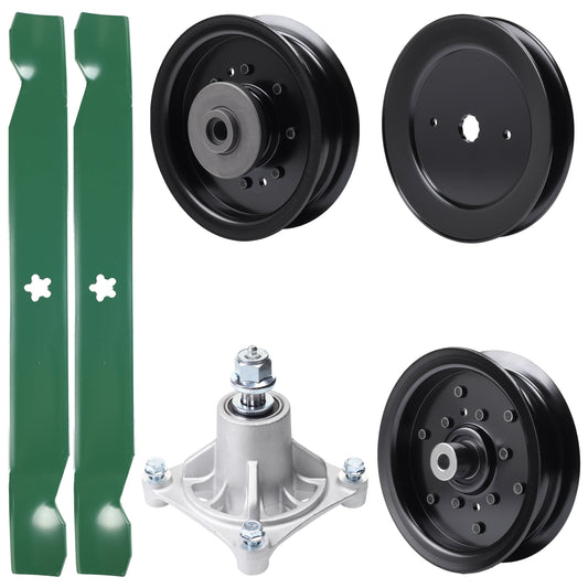 UDC Parts Mower Kit / Pulley 129861 + Pulley 532196106 + Pulley 532196104 + Spindle 532174356 + 2 Pack Blades 138971 / Fits Husqvarna RZ4619 RZ4620 RZ5422 RZ5424 MOWER PARTS - UDC Parts Mower Kit / Pulley 129861 + Pulley 532196106 + Pulley 532196104 + Spindle 532174356 + 2 Pack Blades 138971 / Fits Husqvarna RZ4619 RZ4620 RZ5422 RZ5424