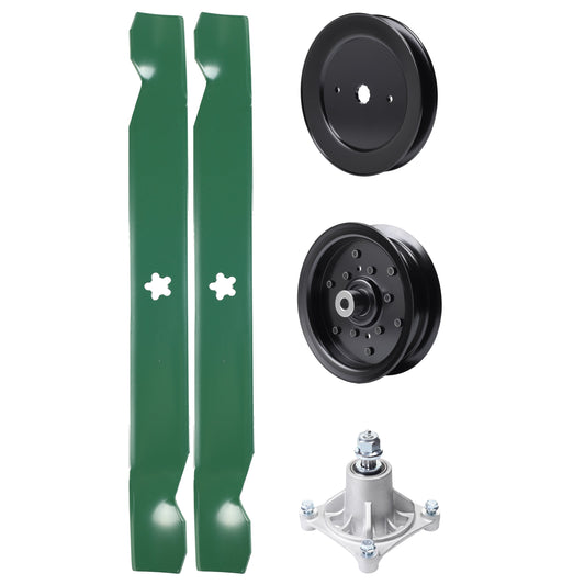 UDC Parts Mower Kit / Pulley 129861 + Pulley 532196106 + Spindle 532174356 + 2 Pack Blades 138971 / Fits Husqvarna RZ4219 RZ4619 RZ4620 RZ5422 RZ5424 MOWER PARTS - UDC Parts Mower Kit / Pulley 129861 + Pulley 532196106 + Spindle 532174356 + 2 Pack Blades 138971 / Fits Husqvarna RZ4219 RZ4619 RZ4620 RZ5422 RZ5424