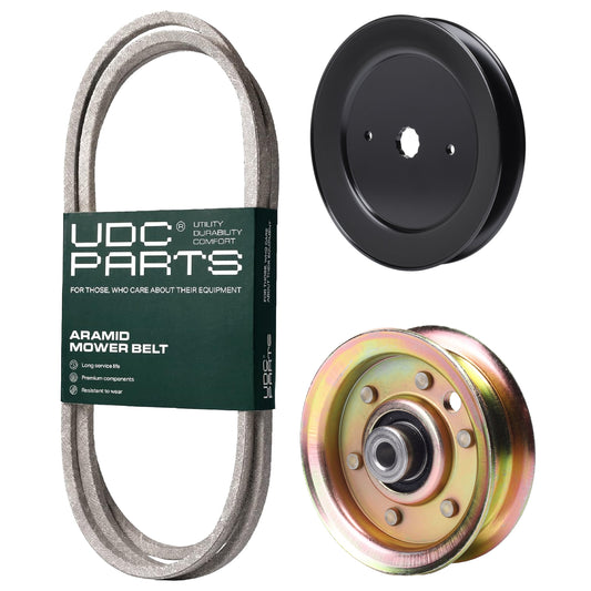 UDC Parts Mower Kit / Belt 138255 + Pulley 129861 + Pulley 173437 / Fits Jonsered LT13 LT15 LT16 LT2115 MOWER PARTS - UDC Parts Mower Kit / Belt 138255 + Pulley 129861 + Pulley 173437 / Fits Jonsered LT13 LT15 LT16 LT2115