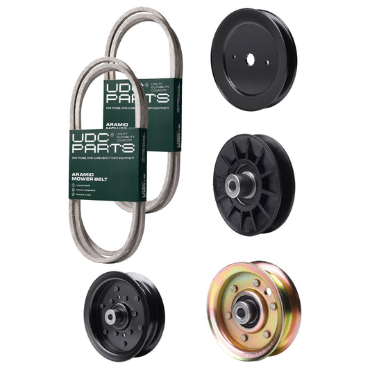 UDC Parts Mower Kit / Belt 140218 + Belt 144959 + Pulley 129861 + Pulley 532194326 + Pulley 532196106 + Pulley 173437 / Fits Husqvarna YTH2042 XP MOWER PARTS - UDC Parts Mower Kit / Belt 140218 + Belt 144959 + Pulley 129861 + Pulley 532194326 + Pulley 532196106 + Pulley 173437 / Fits Husqvarna YTH2042 XP