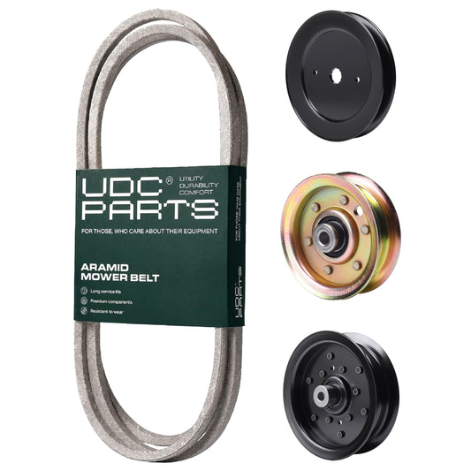 UDC Parts Mower Kit / Belt 144959 + Pulley 129861 + Pulley 532196106 + Pulley 173437 / Fits Husqvarna YTH2042 XP MOWER PARTS - UDC Parts Mower Kit / Belt 144959 + Pulley 129861 + Pulley 532196106 + Pulley 173437 / Fits Husqvarna YTH2042 XP