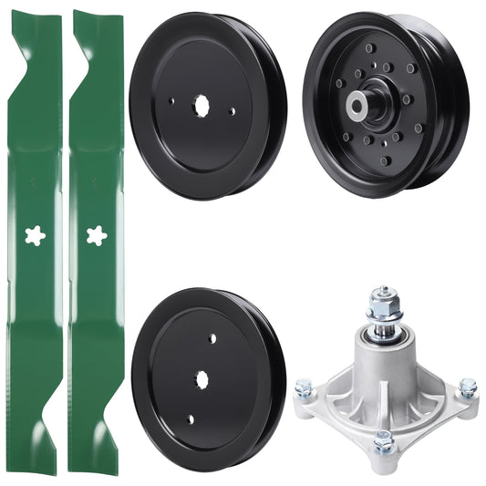 UDC Parts Mower Kit / Pulley 129861 + Pulley 195945 + Pulley 532196106 + Spindle 532174356 + 2 Pack Blades 405380 / Fits Husqvarna RZ4219 MOWER PARTS - UDC Parts Mower Kit / Pulley 129861 + Pulley 195945 + Pulley 532196106 + Spindle 532174356 + 2 Pack Blades 405380 / Fits Husqvarna RZ4219