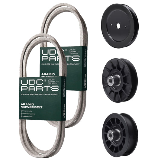 UDC Parts Mower Kit / Belt 138255 + Belt 197253 + Pulley 129861 + Pulley 532194326 + Pulley 532194327 / Fits Husqvarna LT126 MOWER PARTS - UDC Parts Mower Kit / Belt 138255 + Belt 197253 + Pulley 129861 + Pulley 532194326 + Pulley 532194327 / Fits Husqvarna LT126