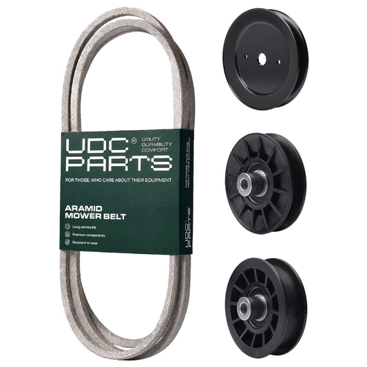 UDC Parts Mower Kit / Belt 140218 + Pulley 129861 + Pulley 532194326 + Pulley 532194327 / Fits Statesman SOGT26H54 MOWER PARTS - UDC Parts Mower Kit / Belt 140218 + Pulley 129861 + Pulley 532194326 + Pulley 532194327 / Fits Statesman SOGT26H54