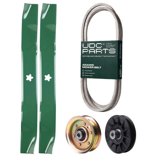 UDC Parts Mower Kit / Belt 144959 + Pulley 532194326 + Pulley 173437 + 2 Pack Blades 134149 / Fits Husqvarna YTH2042 XP MOWER PARTS - UDC Parts Mower Kit / Belt 144959 + Pulley 532194326 + Pulley 173437 + 2 Pack Blades 134149 / Fits Husqvarna YTH2042 XP