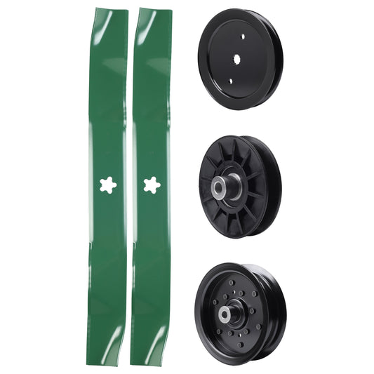 UDC Parts Mower Kit / Pulley 195945 + Pulley 532194326 + Pulley 532196106 + 2 Pack Blades 134149 / Fits Husqvarna LT1942 LT2223A2 LTH171 TS142K TS142L TS142X TS142XK YT16542 YT16542T YT1942 YT1942T MOWER PARTS - UDC Parts Mower Kit / Pulley 195945 + Pulley 532194326 + Pulley 532196106 + 2 Pack Blades 134149 / Fits Husqvarna LT1942 LT2223A2 LTH171 TS142K TS142L TS142X TS142XK YT16542 YT16542T YT1942 YT1942T