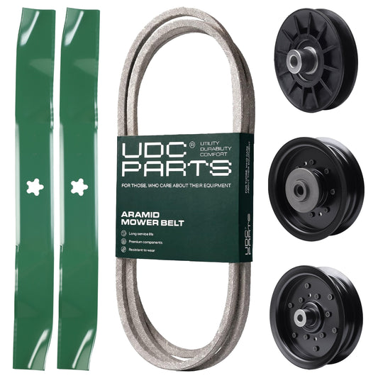 UDC Parts Mower Kit / Belt 130969 + Pulley 532194326 + Pulley 532196104 + Pulley 532196106 + 2 Pack Blades 134149 / Fits Husqvarna YTH23V42 MOWER PARTS - UDC Parts Mower Kit / Belt 130969 + Pulley 532194326 + Pulley 532196104 + Pulley 532196106 + 2 Pack Blades 134149 / Fits Husqvarna YTH23V42