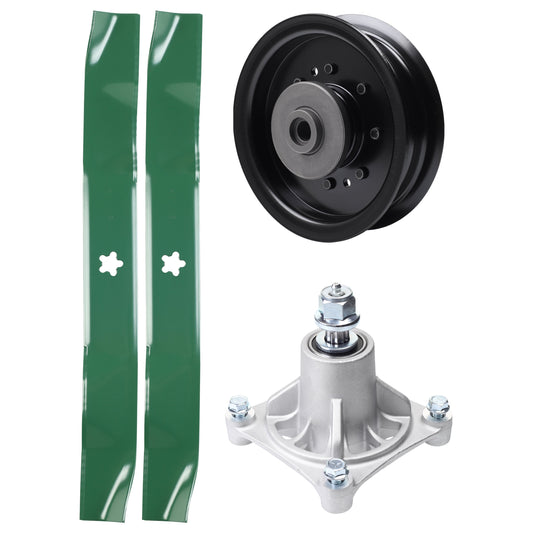 UDC Parts Mower Kit / Pulley 532196104 + Spindle 532174356 + 2 Pack Blades 134149 / Fits Husqvarna RZ4619 RZ4620 RZ5422 RZ5424 MOWER PARTS - UDC Parts Mower Kit / Pulley 532196104 + Spindle 532174356 + 2 Pack Blades 134149 / Fits Husqvarna RZ4619 RZ4620 RZ5422 RZ5424