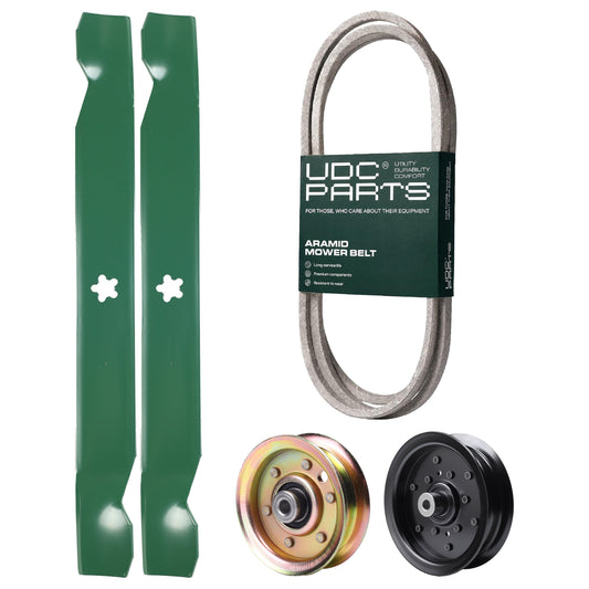 UDC Parts Mower Kit / Belt 144959 + Pulley 532196106 + Pulley 173437 + 2 Pack Blades 138971 / Fits Husqvarna YTH2042 XP MOWER PARTS - UDC Parts Mower Kit / Belt 144959 + Pulley 532196106 + Pulley 173437 + 2 Pack Blades 138971 / Fits Husqvarna YTH2042 XP