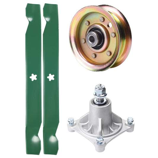 UDC Parts Mower Kit / Pulley 173437 + Spindle 532174356 + 2 Pack Blades 138971 / Fits Jonsered LT2122A2 MOWER PARTS - UDC Parts Mower Kit / Pulley 173437 + Spindle 532174356 + 2 Pack Blades 138971 / Fits Jonsered LT2122A2