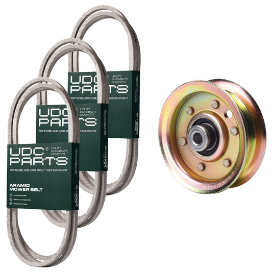 UDC Parts Mower Kit / Belt 144200 + Belt 144959 + Belt 174883 + Pulley 173437 / Fits Husqvarna YTH170 MOWER PARTS - UDC Parts Mower Kit / Belt 144200 + Belt 144959 + Belt 174883 + Pulley 173437 / Fits Husqvarna YTH170
