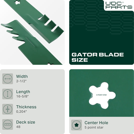 UDC Parts 532173921 Lawn Mower Blade for Husqvarna 48 Inch Deck 173921 YTH2348 GTH2548 YTH2148 YTH2448 YTH2748 Poulan PB20VA48 PB23H48YT / 3 Pack Gator Mulching Blades Bulk Lawn Mower Blades -  UDC Parts 532173921 Lawn Mower Blade for Husqvarna 48 Inch Deck 173921 YTH2348 GTH2548 YTH2148 YTH2448 YTH2748 Poulan PB20VA48 PB23H48YT / 3 Pack Gator Mulching Blades