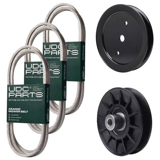 UDC Parts Mower Kit / Belt 130969 + Belt 140218 + Belt 405143 + Pulley 195945 + Pulley 532194326 / Fits Jonsered LT2223A2 MOWER PARTS - UDC Parts Mower Kit / Belt 130969 + Belt 140218 + Belt 405143 + Pulley 195945 + Pulley 532194326 / Fits Jonsered LT2223A2