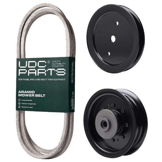 UDC Parts Mower Kit / Belt 130969 + Pulley 195945 + Pulley 532196104 / Fits Husqvarna TS343 YTH23V42 MOWER PARTS - UDC Parts Mower Kit / Belt 130969 + Pulley 195945 + Pulley 532196104 / Fits Husqvarna TS343 YTH23V42