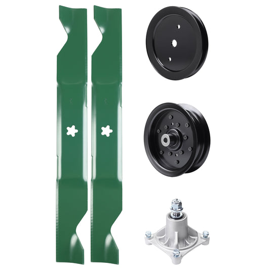 UDC Parts Mower Kit / Pulley 195945 + Pulley 532196106 + Spindle 532174356 + 2 Pack Blades 405380 / Fits Husqvarna RZ4219 MOWER PARTS - UDC Parts Mower Kit / Pulley 195945 + Pulley 532196106 + Spindle 532174356 + 2 Pack Blades 405380 / Fits Husqvarna RZ4219