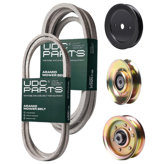 UDC Parts Mower Kit / Belt 144959 + Belt 539109243 + Pulley 127783 + Pulley 129861 + Pulley 173437 / Fits Husqvarna LTH1542 MOWER PARTS - UDC Parts Mower Kit / Belt 144959 + Belt 539109243 + Pulley 127783 + Pulley 129861 + Pulley 173437 / Fits Husqvarna LTH1542