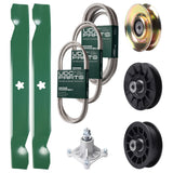 UDC Parts Mower Kit / Belt 138255 + Belt 194346 + Belt 539117245 + Pulley 127783 + Pulley 532194326 + Pulley 532194327 + Spindle 532174356 + 2 Pack Blades 138497 / Fits Husqvarna LT1597 Bulk Lawn Mower Blades -  UDC Parts Mower Kit / Belt 138255 + Belt 194346 + Belt 539117245 + Pulley 127783 + Pulley 532194326 + Pulley 532194327 + Spindle 532174356 + 2 Pack Blades 138497 / Fits Husqvarna LT1597