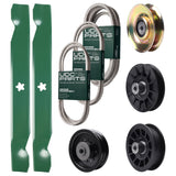 UDC Parts Mower Kit / Belt 138255 + Belt 194346 + Belt 539117245 + Pulley 127783 + Pulley 532194326 + Pulley 532194327 + Pulley 532196104 + 2 Pack Blades 138497 / Fits Husqvarna LT1597 Bulk Lawn Mower Blades -  UDC Parts Mower Kit / Belt 138255 + Belt 194346 + Belt 539117245 + Pulley 127783 + Pulley 532194326 + Pulley 532194327 + Pulley 532196104 + 2 Pack Blades 138497 / Fits Husqvarna LT1597