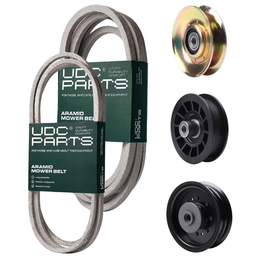 UDC Parts Mower Kit / Belt 194346 + Belt 539117245 + Pulley 127783 + Pulley 532194327 + Pulley 532196104 / Fits Husqvarna LT1597 MOWER PARTS - UDC Parts Mower Kit / Belt 194346 + Belt 539117245 + Pulley 127783 + Pulley 532194327 + Pulley 532196104 / Fits Husqvarna LT1597