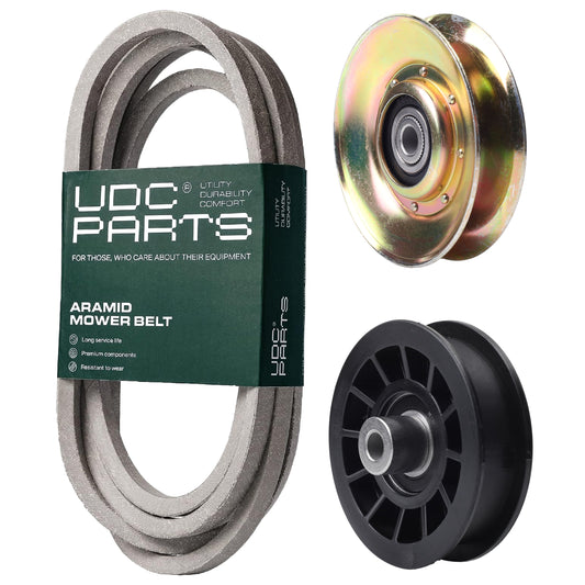 UDC Parts Mower Kit / Belt 539117245 + Pulley 127783 + Pulley 532194327 / Fits Husqvarna LT1597 MOWER PARTS - UDC Parts Mower Kit / Belt 539117245 + Pulley 127783 + Pulley 532194327 / Fits Husqvarna LT1597
