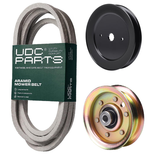UDC Parts Mower Kit / Belt 539109243 + Pulley 129861 + Pulley 173437 / Fits Husqvarna LTH1542 MOWER PARTS - UDC Parts Mower Kit / Belt 539109243 + Pulley 129861 + Pulley 173437 / Fits Husqvarna LTH1542