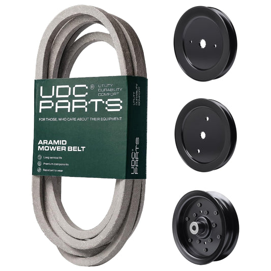 UDC Parts Mower Kit / Belt 539114557 + Pulley 129861 + Pulley 195945 + Pulley 532196106 / Fits Husqvarna RZ4219 MOWER PARTS - UDC Parts Mower Kit / Belt 539114557 + Pulley 129861 + Pulley 195945 + Pulley 532196106 / Fits Husqvarna RZ4219