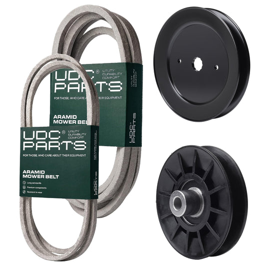 UDC Parts Mower Kit / Belt 196103 + Belt 197253 + Pulley 129861 + Pulley 532194326 / Fits Poulan Pro PB22VA54 PB24VA54 PP22VA54 PP24KA54 PP24VA54 MOWER PARTS - UDC Parts Mower Kit / Belt 196103 + Belt 197253 + Pulley 129861 + Pulley 532194326 / Fits Poulan Pro PB22VA54 PB24VA54 PP22VA54 PP24KA54 PP24VA54