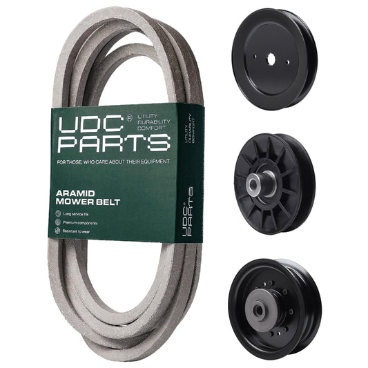 UDC Parts Mower Kit / Belt 196103 + Pulley 129861 + Pulley 532194326 + Pulley 532196106 / Fits Husqvarna GTH264T GTH2654T GTH26K54T LGT24K54 LGT2554 LGT25K54 LGT2654 LGTH2454 LGTH24V54 LGTH26V54 Royal MOWER PARTS - UDC Parts Mower Kit / Belt 196103 + Pulley 129861 + Pulley 532194326 + Pulley 532196106 / Fits Husqvarna GTH264T GTH2654T GTH26K54T LGT24K54 LGT2554 LGT25K54 LGT2654 LGTH2454 LGTH24V54 LGTH26V54 Royal
